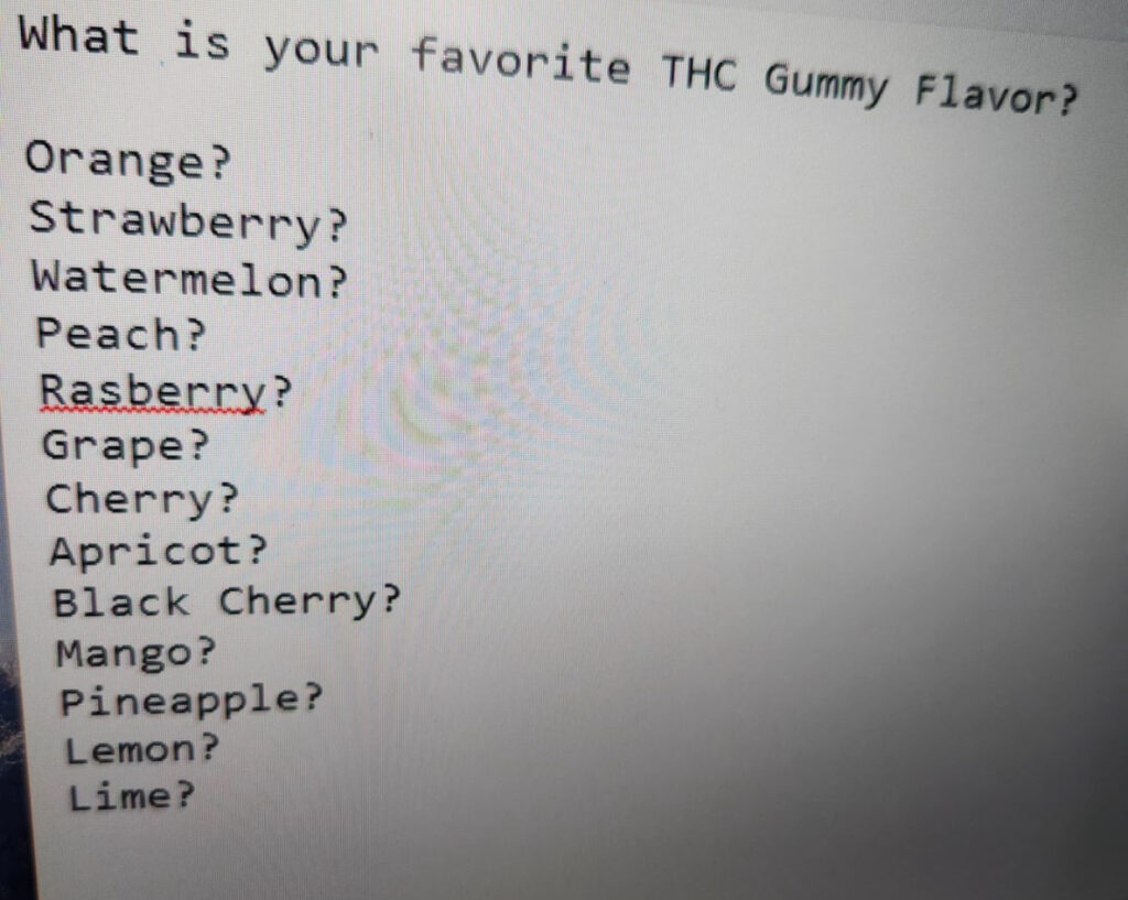 thc gummy flavors